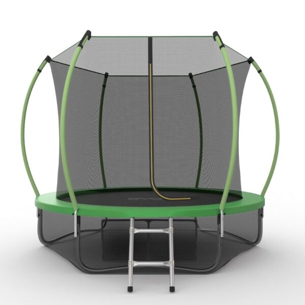 Фото 1 - EVO JUMP Internal 10ft (Green) + Lower net. Батут с внутренней сеткой и лестницей, диаметр 10ft (зеленый) + нижняя сеть.