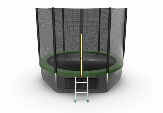 Фото 49 - EVO JUMP External 10ft (Green) + Lower net. Батут с внешней сеткой и лестницей, диаметр 10ft (зеленый) + нижняя сеть.