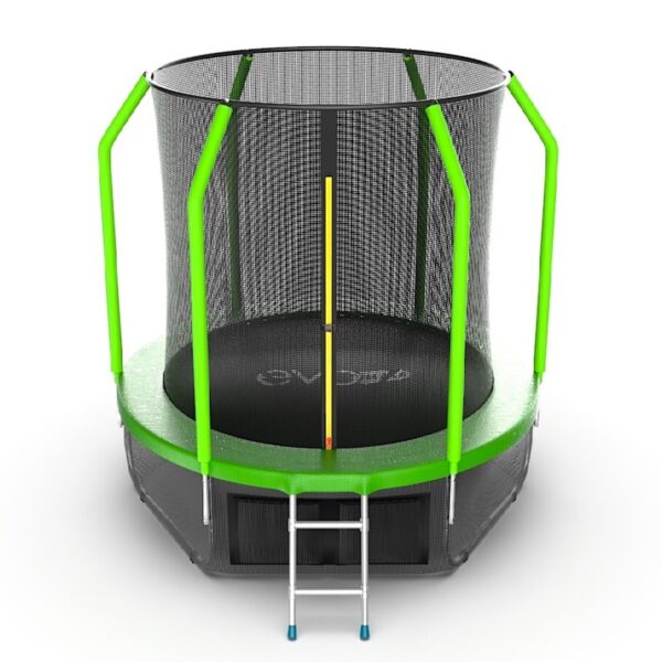 Фото 1 - EVO JUMP Cosmo 6ft (Green) + Lower net. Батут с внутренней сеткой и лестницей, диаметр 6ft (зеленый) + нижняя сеть.