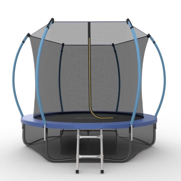 Фото 1 - EVO JUMP Internal 10ft (Blue) + Lower net. Батут с внутренней сеткой и лестницей, диаметр 10ft (синий/зелёный) + нижняя сеть.