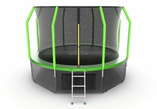 Фото 36 - EVO JUMP Cosmo 12ft (Green) + Lower net. Батут с внутренней сеткой и лестницей, диаметр 12ft (зеленый) + нижняя сеть.