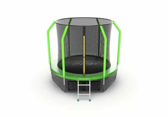 Фото 1 - EVO JUMP Cosmo 8ft (Green) + Lower net. Батут с внутренней сеткой и лестницей, диаметр 8ft (зеленый) + нижняя сеть.