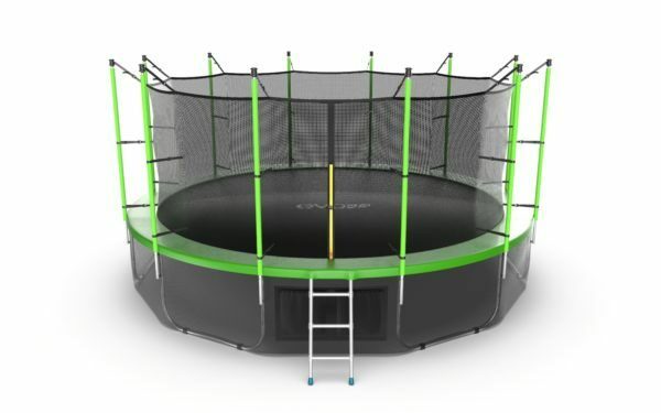 Фото 1 - EVO JUMP Internal 16ft (Blue) + Lower net. Батут с внутренней сеткой и лестницей, диаметр 16ft (синий/зелёный).