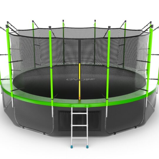 Фото 14 - Батут с внутренней сеткой и лестницей EVO JUMP Internal 16ft (Green) + нижняя сеть.