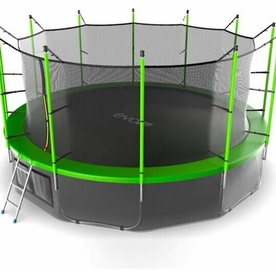 Фото 13 - Батут с внутренней сеткой и лестницей EVO JUMP Internal 16ft (Green) + нижняя сеть.