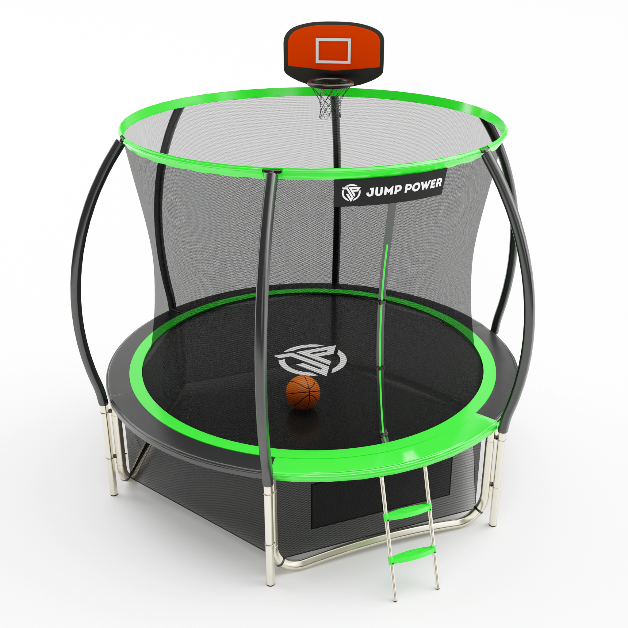 Фото 14 - Батут Jump Power 10 ft Pro Inside Basket Green.
