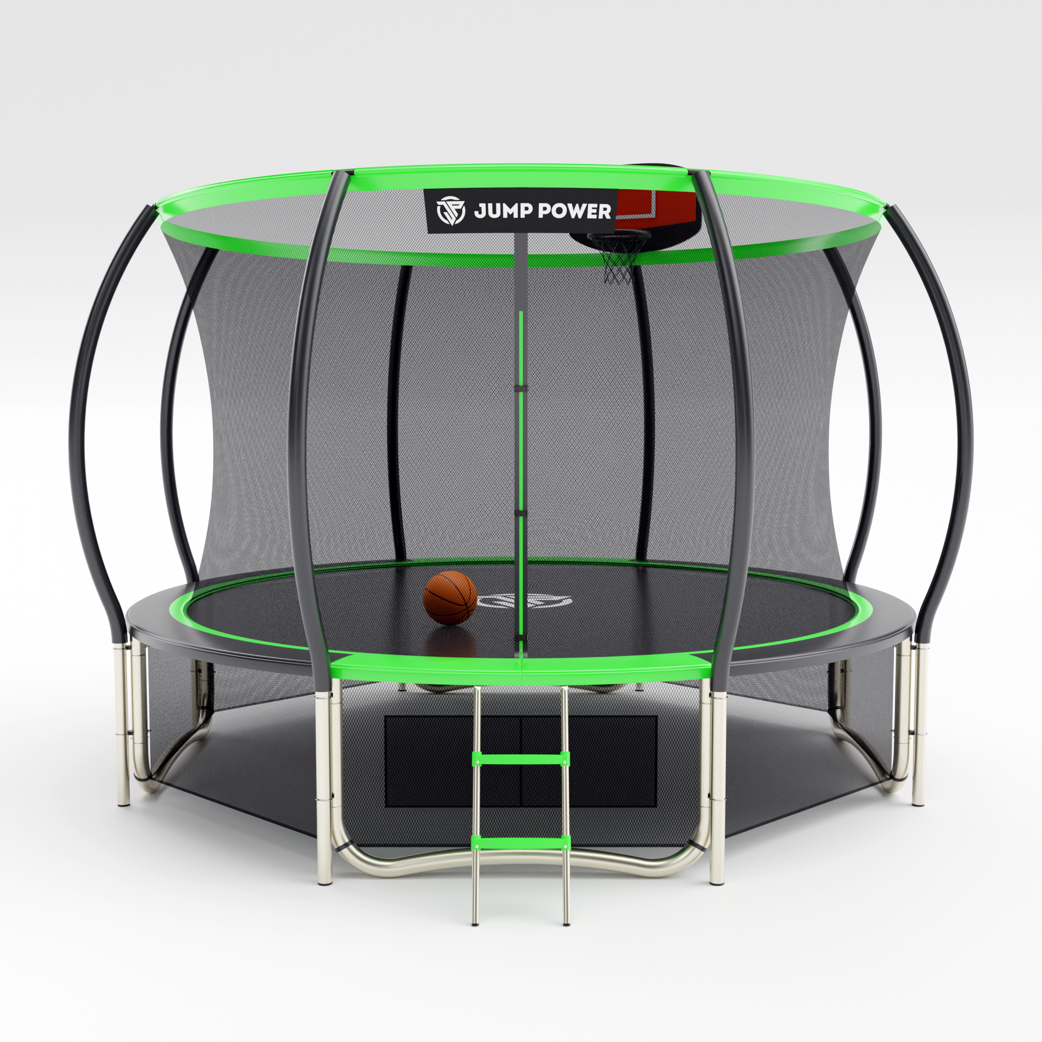 Фото 1 - Батут Jump Power 12 ft Pro Inside Basket Green.