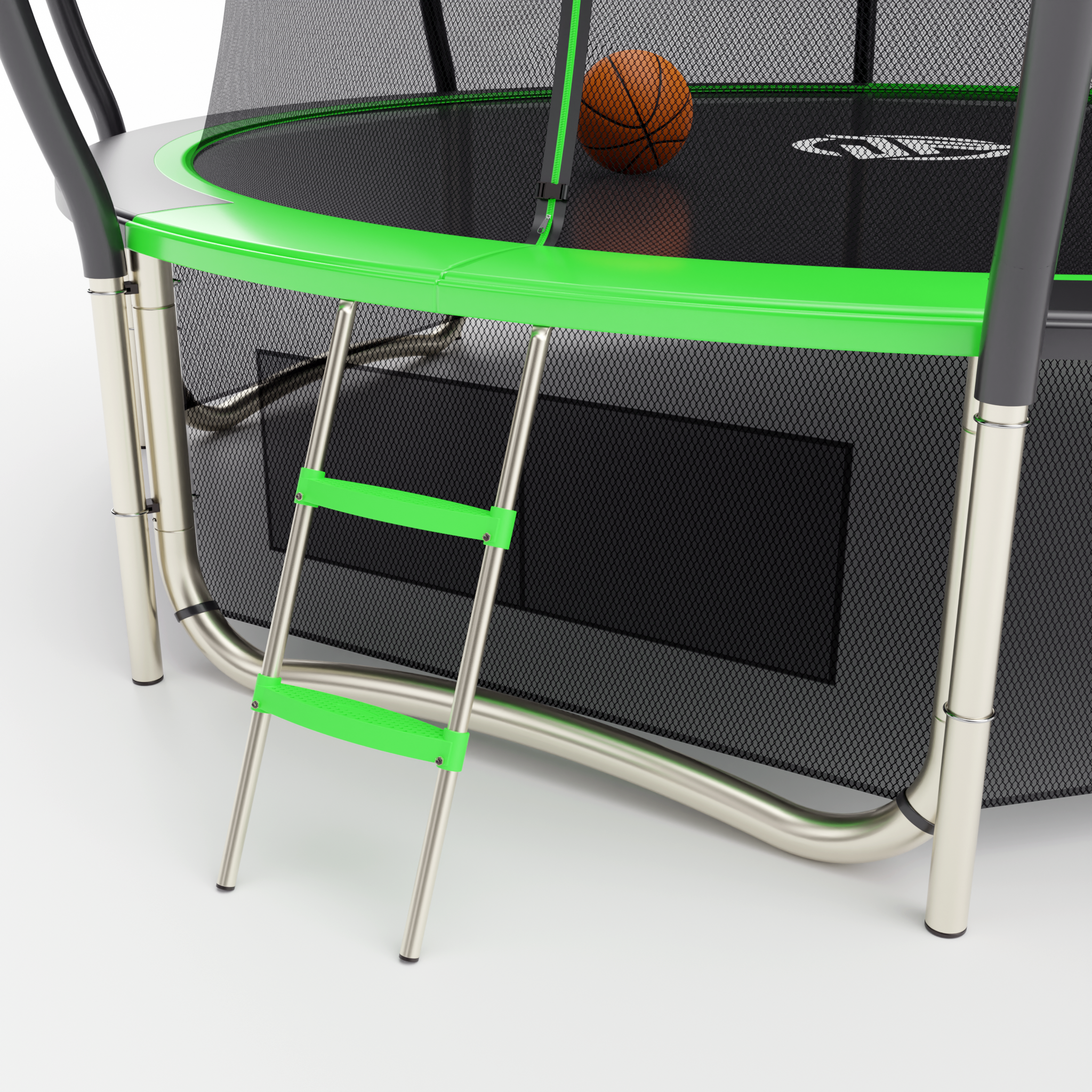 Фото 20 - Батут Jump Power 8 ft Pro Inside Basket Green.