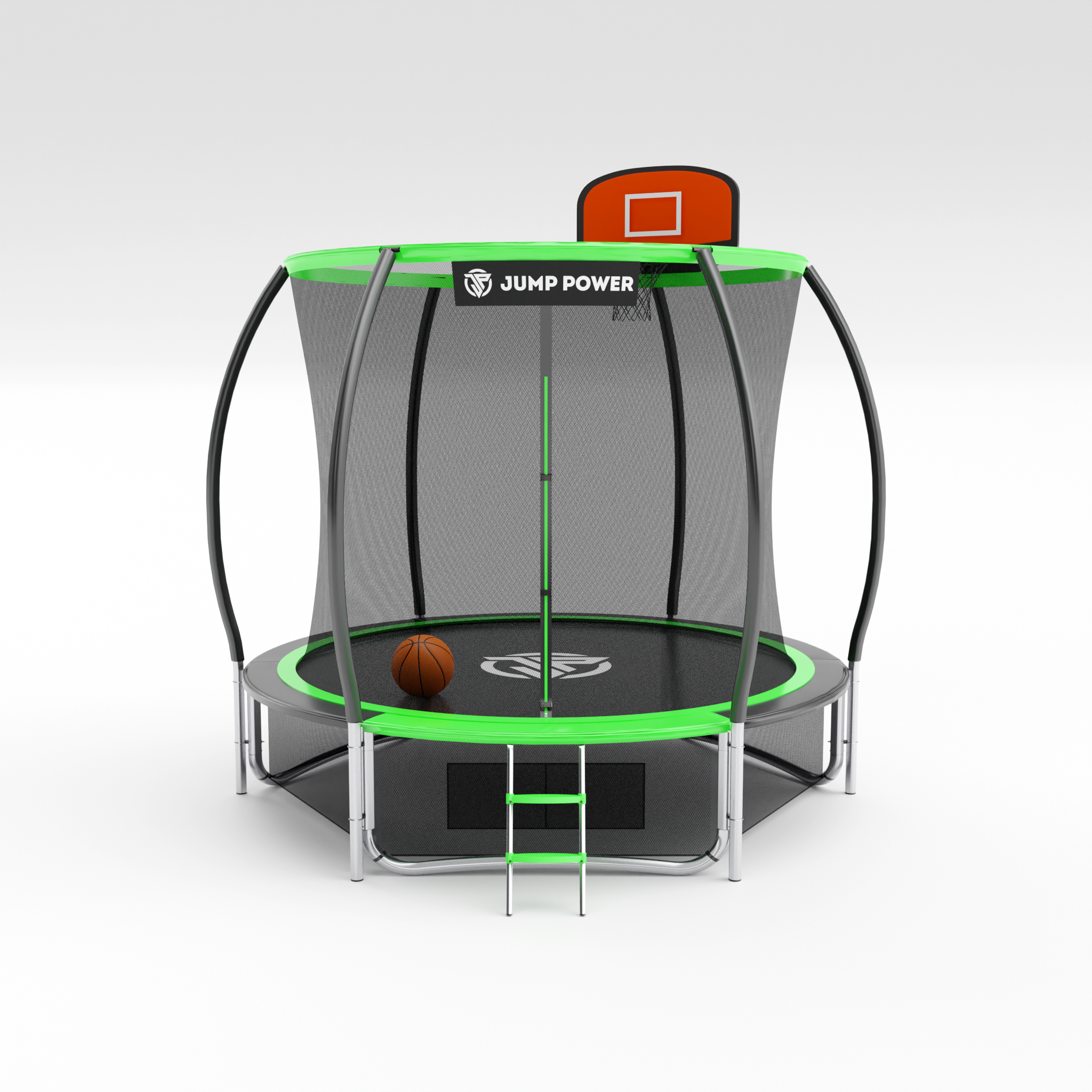 Фото 1 - Батут Jump Power 8 ft Pro Inside Basket Green.