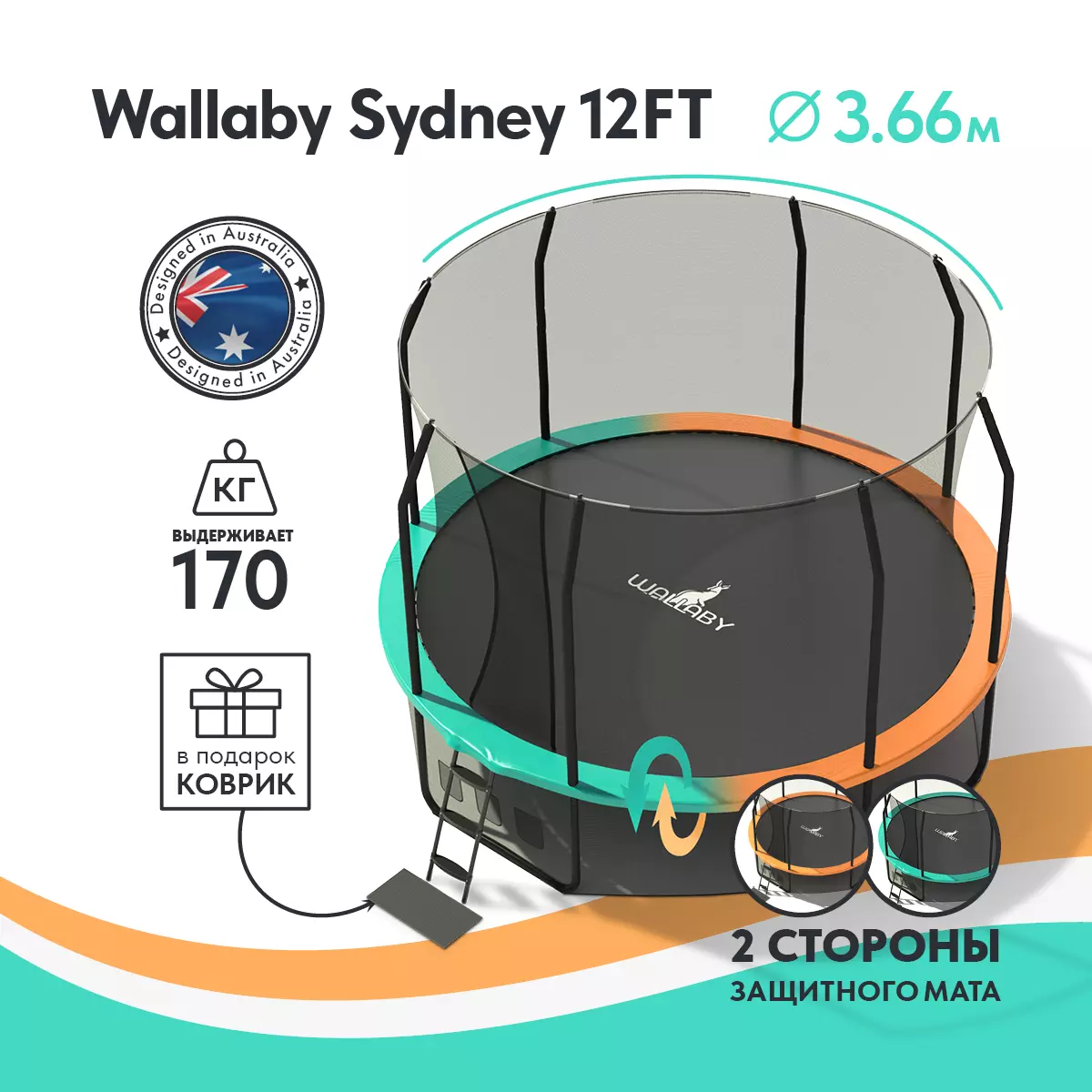 Фото 2 - Батут Wallaby Sydney 12 FT Basketball.